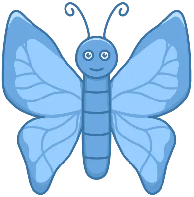 Cute Blue Butterfly Clipart