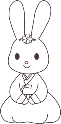 한복입은 토끼 선그림