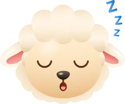 Sleeping Sheep Emoji - Cute Cartoon Face