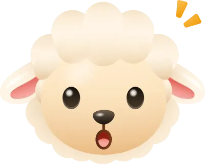 Surprised Sheep Emoji - Cute Animal Icon