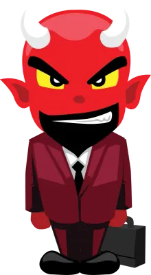 Evil Businessman Standing Front Cute Cartoon