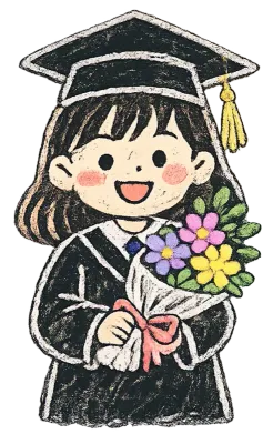 꽃다발 든 졸업생