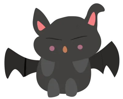 Cute Peaceful Flying Halloween Bat Vector Illustration, Kawaii Sleeping Black Bat Mascot Clipart