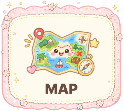 귀여운 보물지도 MAP 영어 단어 학습 카드