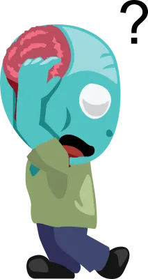 Zombie Having Question Cute Cartoon
