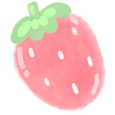 Cute Pink Strawberry Hand Drawn Clipart