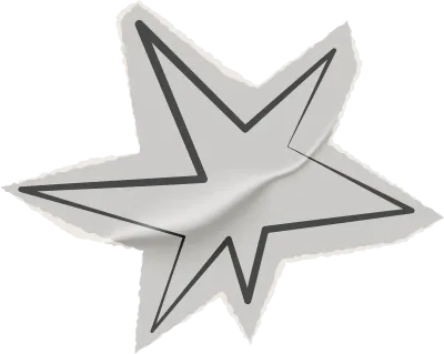 Hand-drawn star sticker with textured paper collage elements for scrapbook designs, vintage doodle