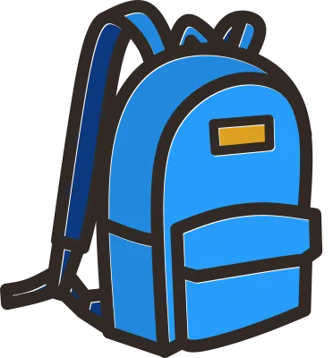 Blue Backpack Illustration