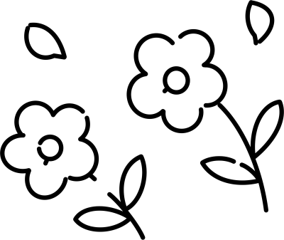 흩날리는 꽃 라인아트