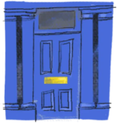 손그림 감성 유럽 런던 여행 일러스트 팩 (Hand-drawn Europe-London)_노팅힐 파란문 (Notting Hill The Blue Door, Portobello)