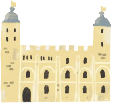손그림 감성 유럽 런던 여행 일러스트 팩 (Hand-drawn Europe-London Travel Collection)_런던탑 (The Tower of London) 디자인 요소