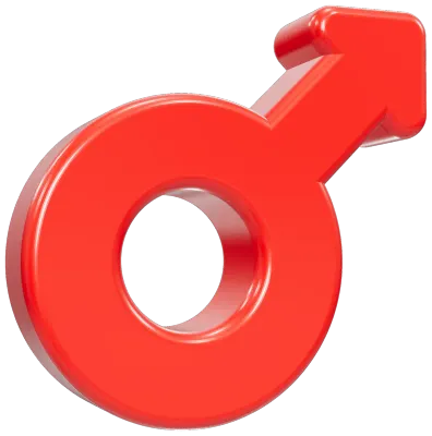 Red Glossy 3D Male Gender Symbol