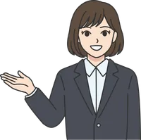 丁寧に案内ポーズをとる女性のイラスト