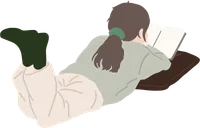 책 읽는 뒷 모습