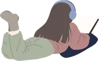 책 읽는 뒷 모습