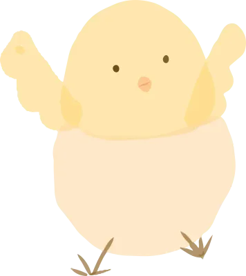 알에서 나오는 병아리 PNG Chick Hatching Egg 귀여운 부활절 일러스트