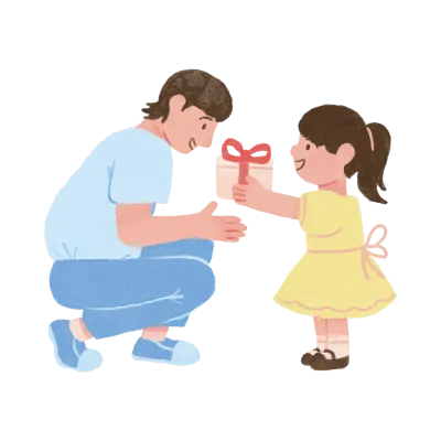 Hand drawn watercolor father day