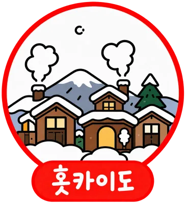홋카이도_설경마을_일본여행_랜드마크_일러스트