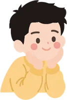 턱 괴고 생각하는 아이