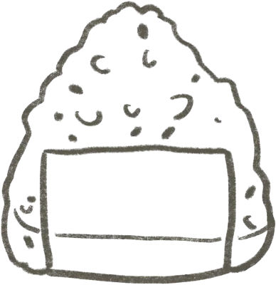 Cute Hand Drawn Onigiri Rice Ball Japanese Food Snack Line Art Element