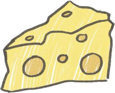 Cute Hand Drawn Cheese Block Dairy Food Snack Element