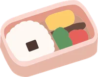 분홍색 도시락통 주먹밥 반찬 도시락 SVG