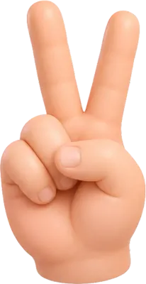 3D 입체 브이 숫자 2 손가락 제스처