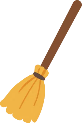 할로윈 마녀의 마법 빗자루 일러스트