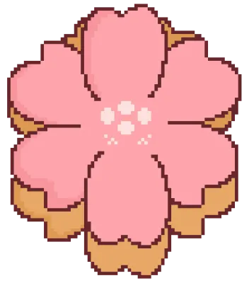 pixel art mooncake sakura pastry bakery cherry blossom food icon