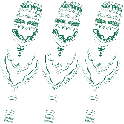 Green Floral Henna Cuff Pattern Vector