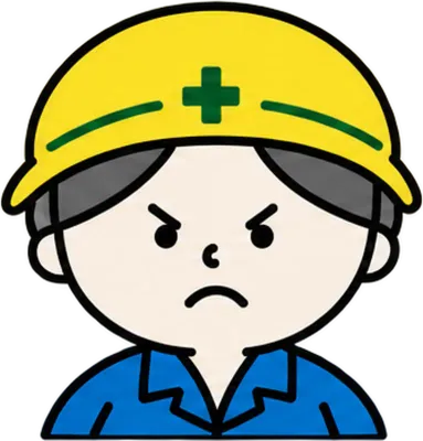 ヘルメットをかぶった男性作業員