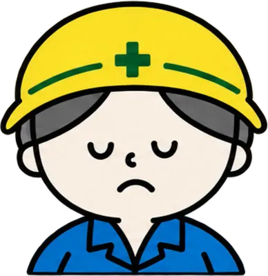 ヘルメットをかぶった男性作業員