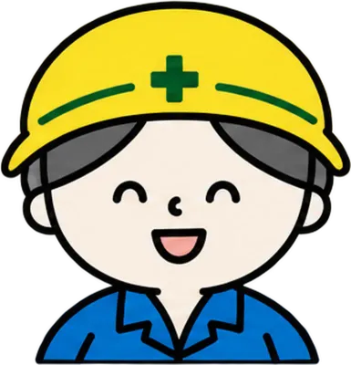 ヘルメットをかぶった男性作業員