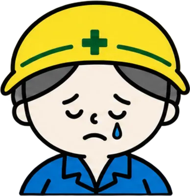 ヘルメットをかぶった男性作業員