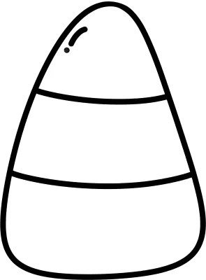 Cute Halloween Candy Corn Line Art Clipart