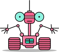 Retro Toy Robot Cartoon Character Illustration