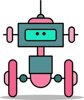 Geometric Robot Cartoon Character Illustration
