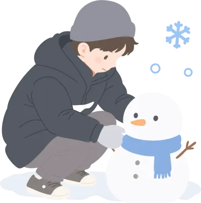 눈사람 만드는 사람, 겨울 놀이, 눈놀이 캐릭터, 겨울 액티비티