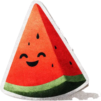 Cute Smiling Watermelon Slice Sticker