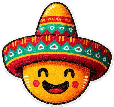 Cute Emoji Wearing Sombrero Hat Sticker