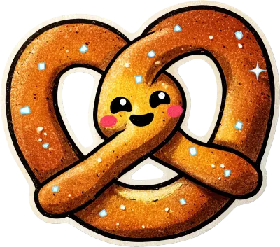 Cute Salted Pretzel Character Illustration