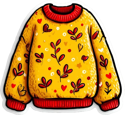 Cozy Autumn Knit Sweater Illustration