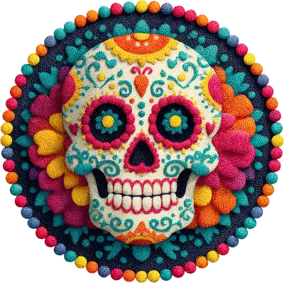 Day of the Dead Sugar Skull Mandala Art