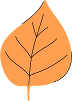 Autumn leaves hand drawn doodle flat design.