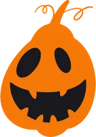Halloween pumpkin jack o lantern hand drawn in doodle style.