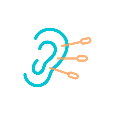 귀여운 주황색 파랑색 한의학 아이콘