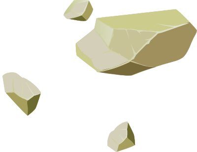 흩날리는 돌조각