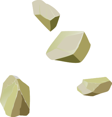 흩날리는 돌조각