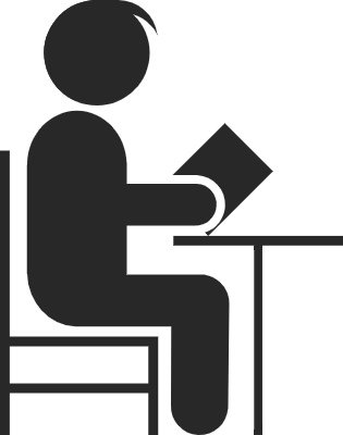 책을 보는 사람 픽토그램