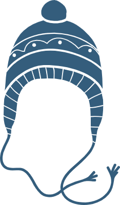 남색 겨울 털모자